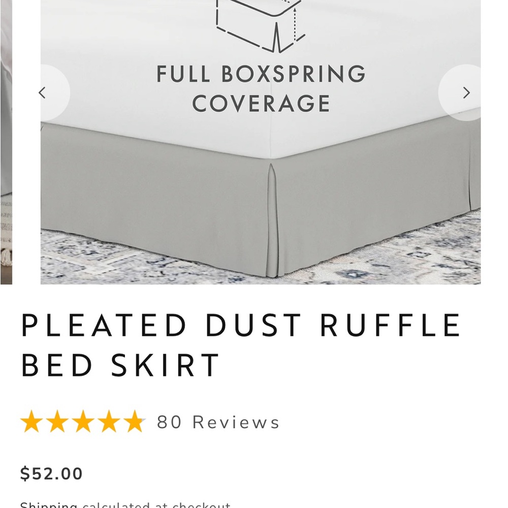 Pleated Dust Ruffle in Gray - Picture 3 of 8